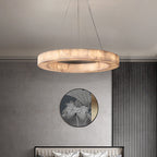 Rivage Veined Alabaster Round Chandelier 31"