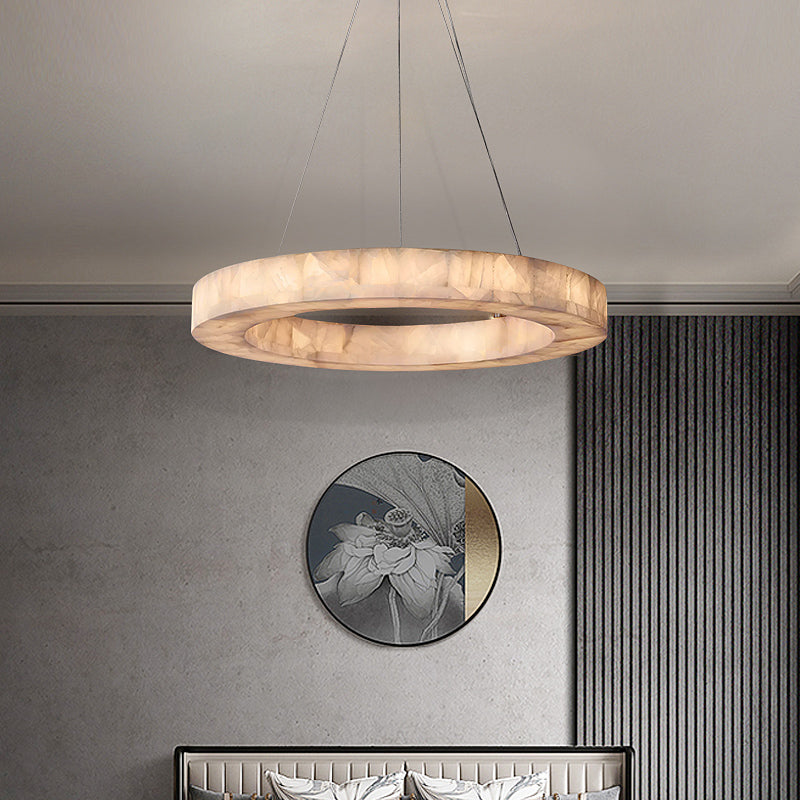 Rivage Veined Alabaster Round Chandelier 40"