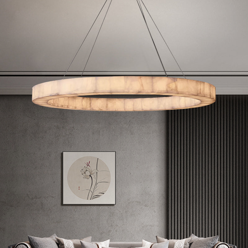 Rivage Veined Alabaster Round Chandelier 40"