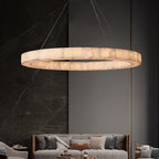 Rivage Veined Alabaster Round Chandelier 60"