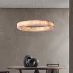 Rivage Veined Alabaster Round Chandelier 31"
