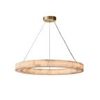 Rivage Veined Alabaster Round Chandelier 40"