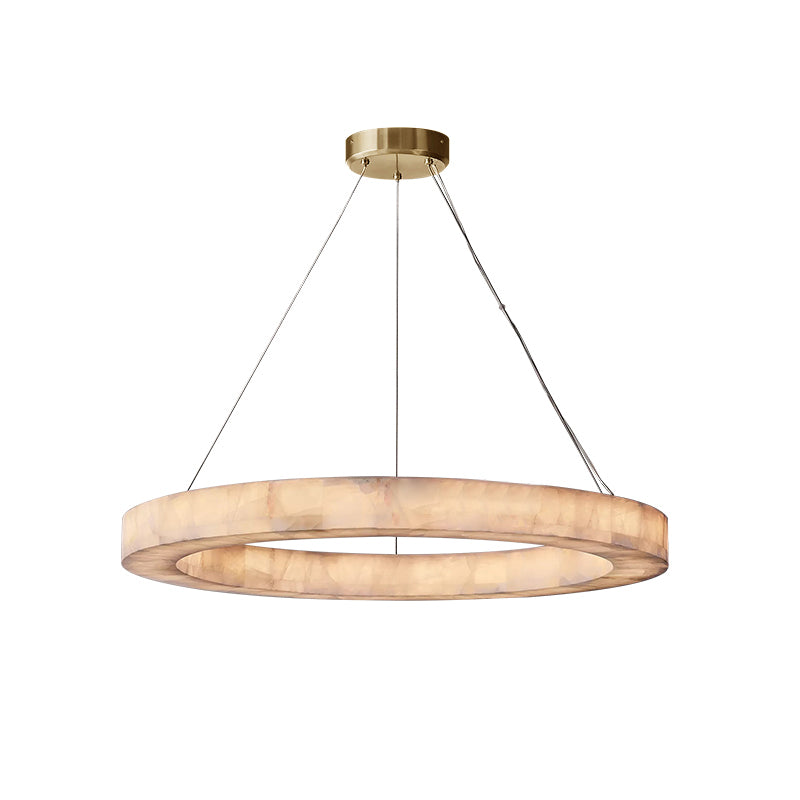 Rivage Veined Alabaster Round Chandelier 40"