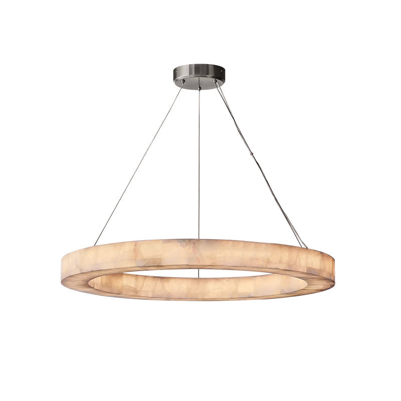 Rivage Veined Alabaster Round Chandelier 40"