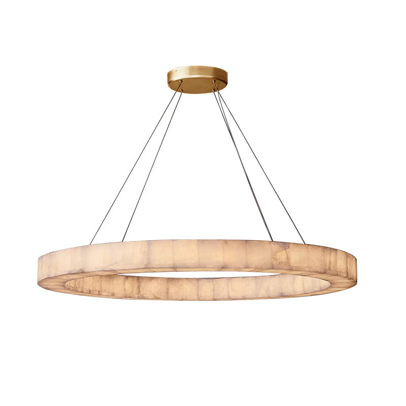 Rivage Veined Alabaster Round Chandelier 60"