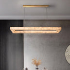 Rivage Veined Alabaster Rectangular Chandelier 72"