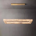 Rivage Veined Alabaster Rectangular Chandelier 54"