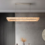 Rivage Veined Alabaster Rectangular Chandelier 54"