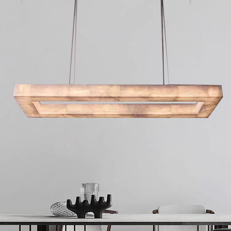 Rivage Veined Alabaster Rectangular Chandelier 72"