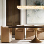 Rivage Veined Alabaster Rectangular Chandelier 72"