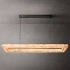 Rivage Veined Alabaster Rectangular Chandelier 54"