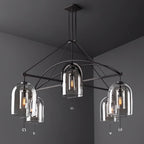 Fulcrum Blown Glass Round Chandelier 73"
