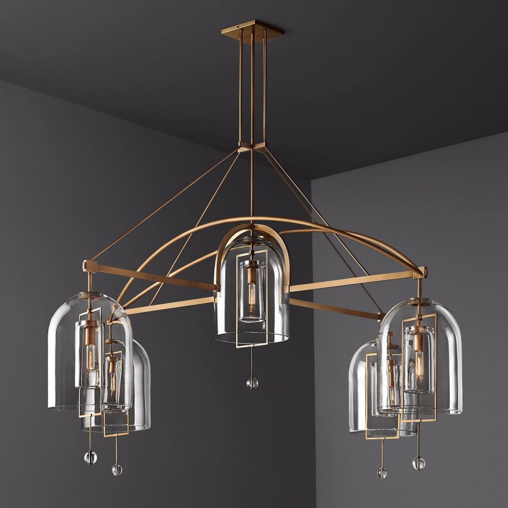 Fulcrum Blown Glass Round Chandelier 61"