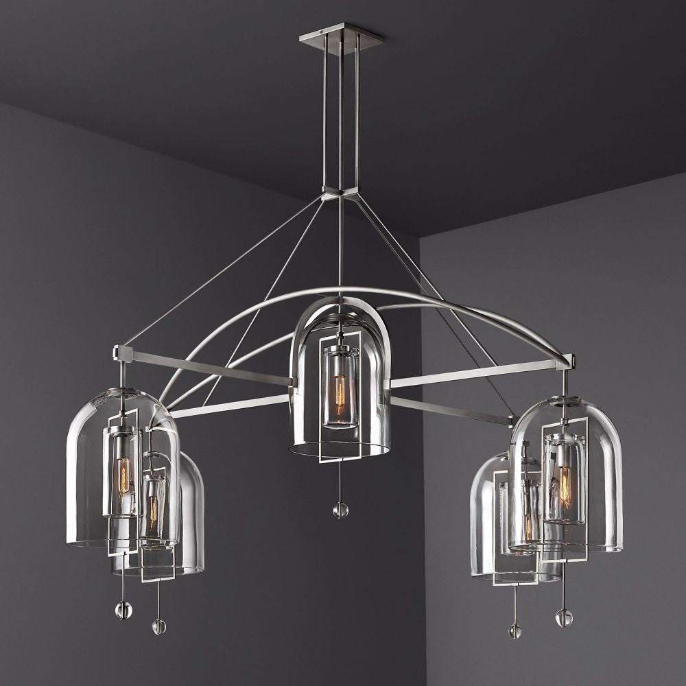 Fulcrum Blown Glass Round Chandelier 61"