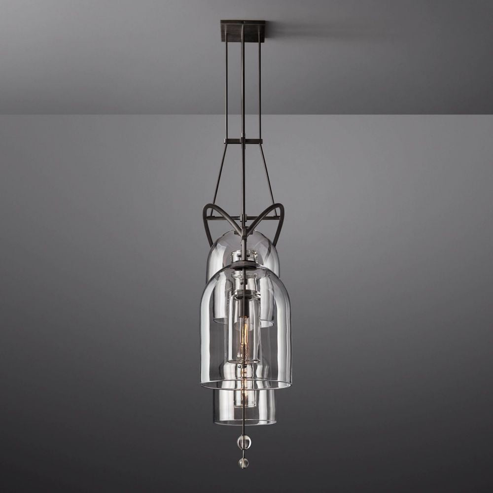Fulcrum Blown Glass Linear Chandelier 48"