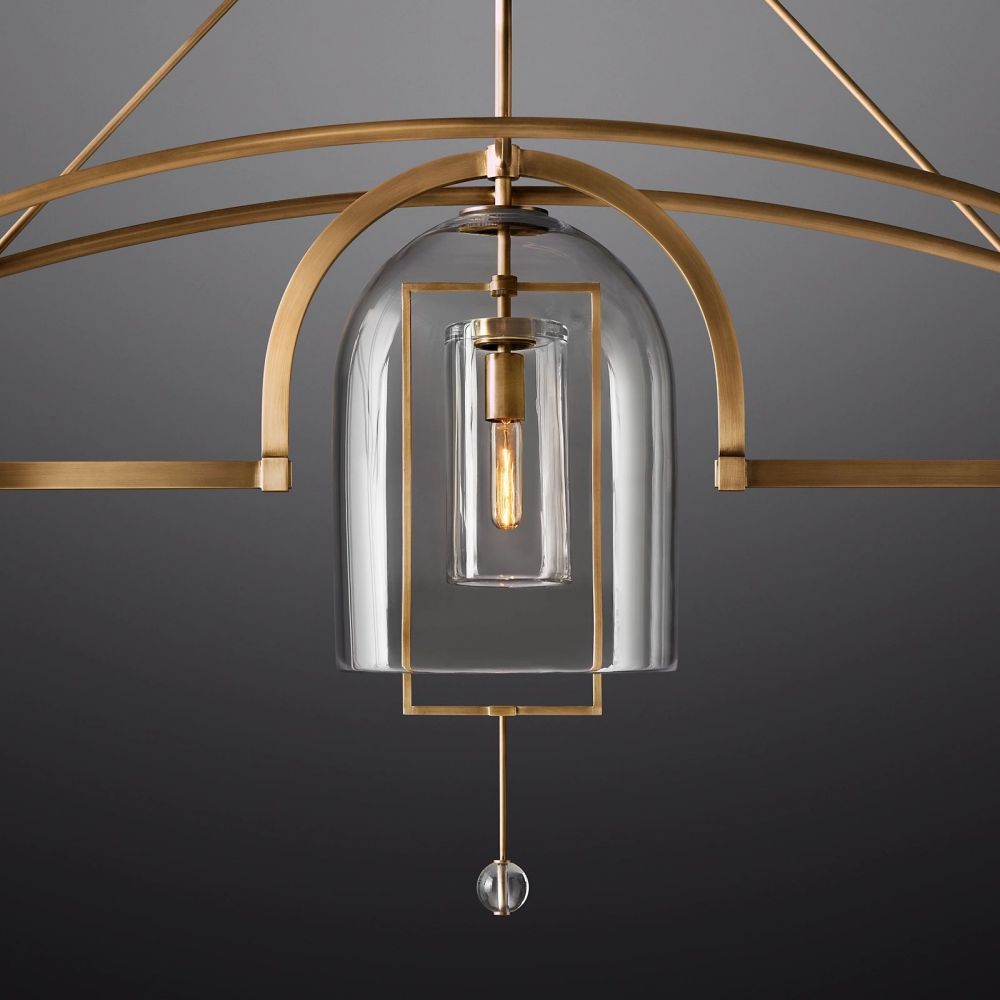 Fulcrum Blown Glass Linear Chandelier 48"