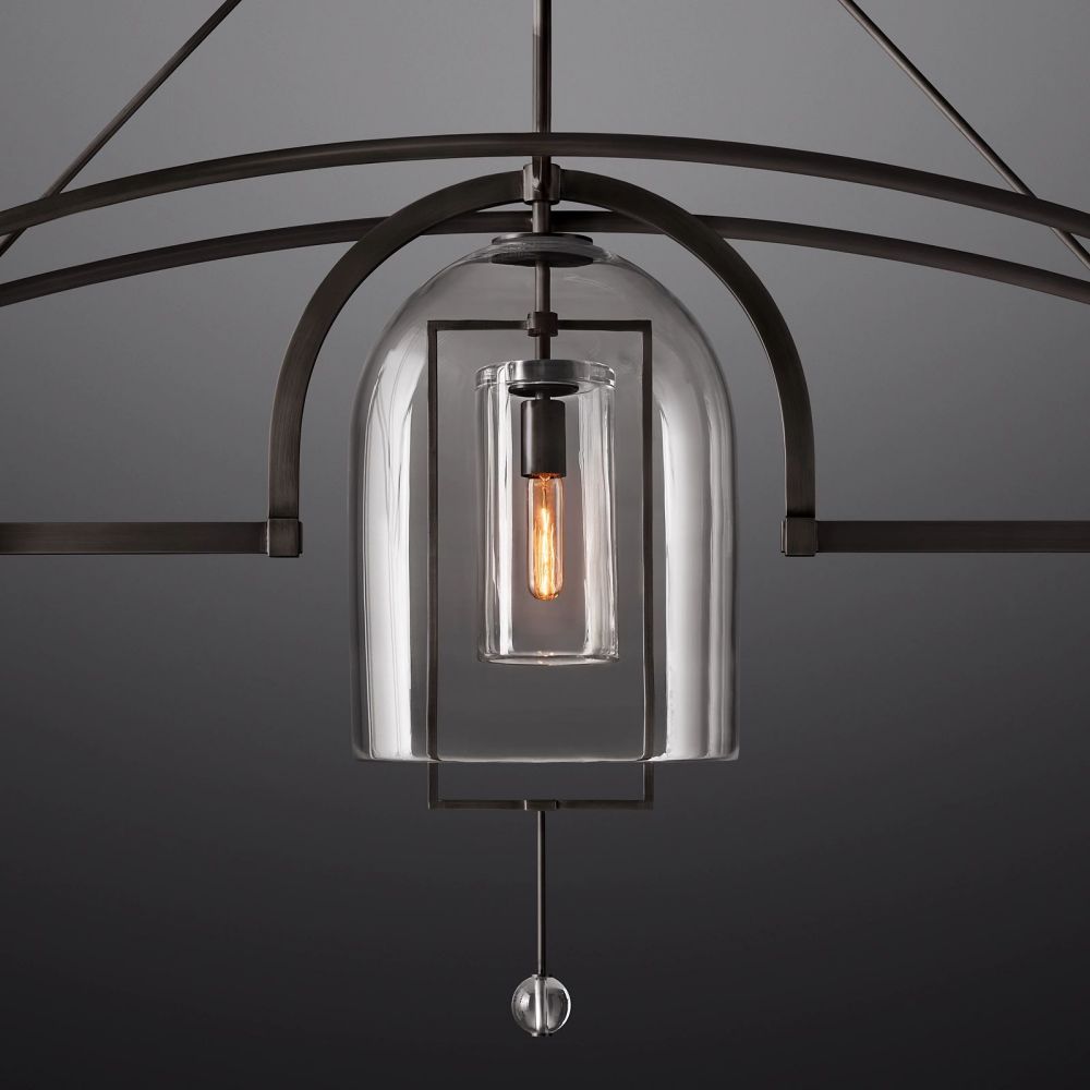 Fulcrum Blown Glass Linear Chandelier 48"