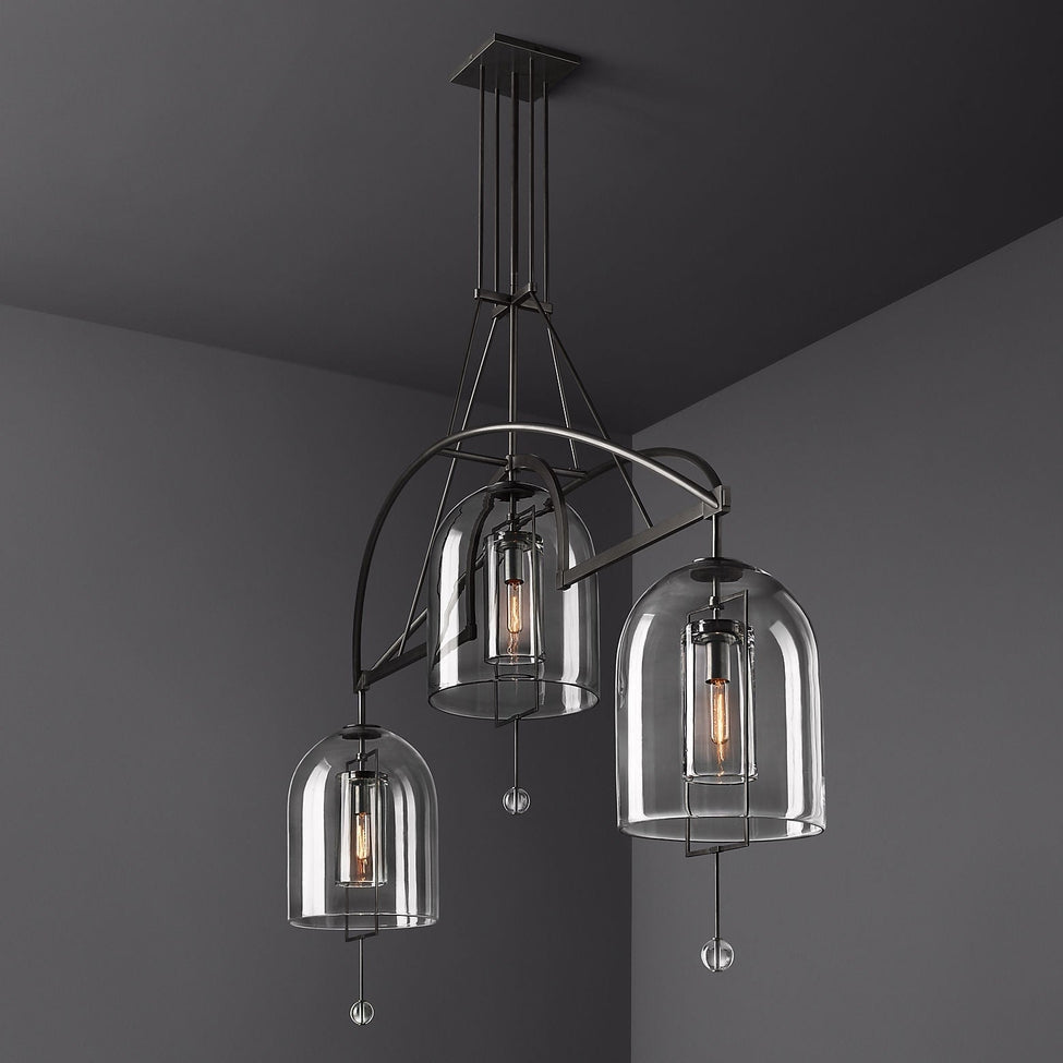 Fulcrum Blown Glass Linear Chandelier 60"