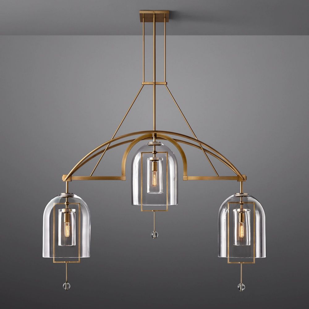 Fulcrum Blown Glass Linear Chandelier 60"