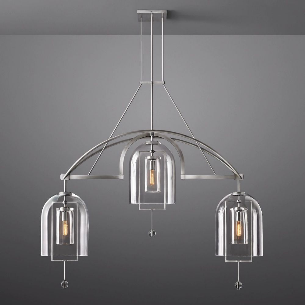 Fulcrum Blown Glass Linear Chandelier 48"