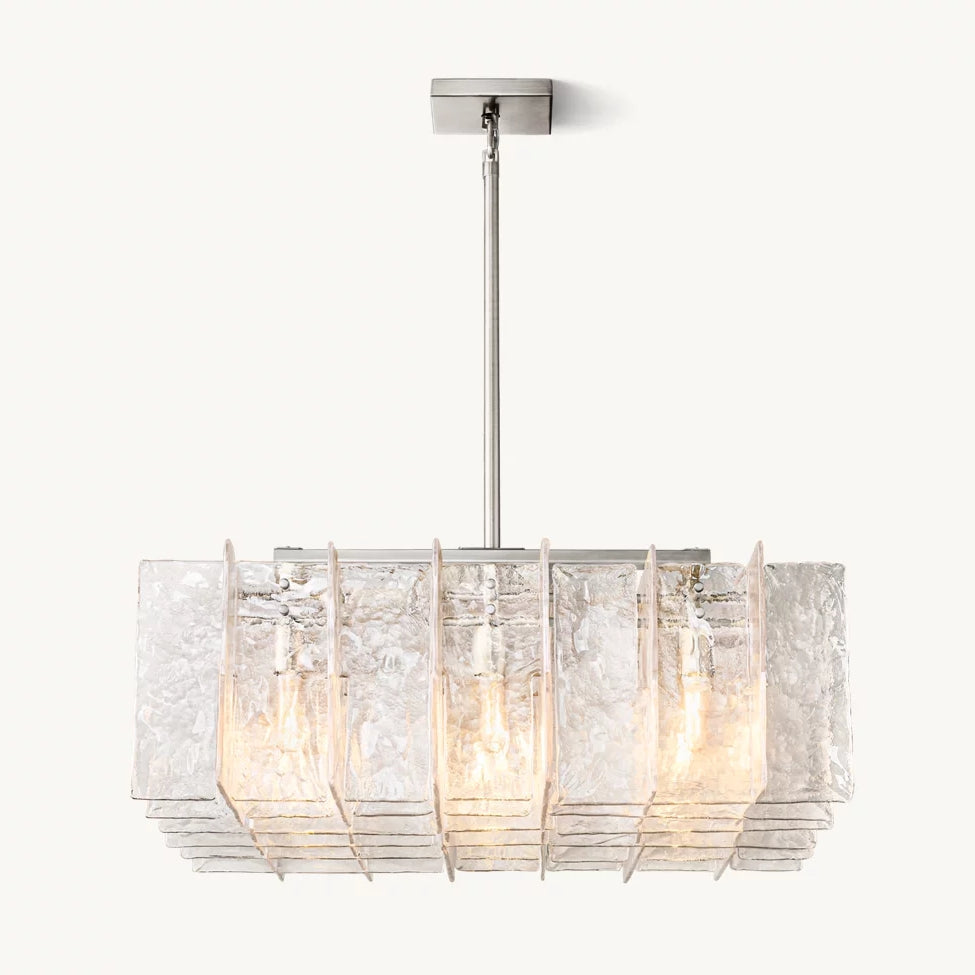 Lattice Module Glass Square Chandelier 37"