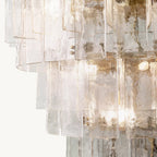 Lattice Module Glass Tiered Round Chandelier 47"