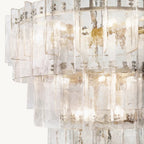 Lattice Module Glass Tiered Round Chandelier 47"
