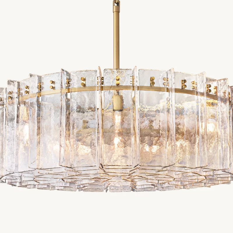 Lattice Module Glass Round Chandelier 48"