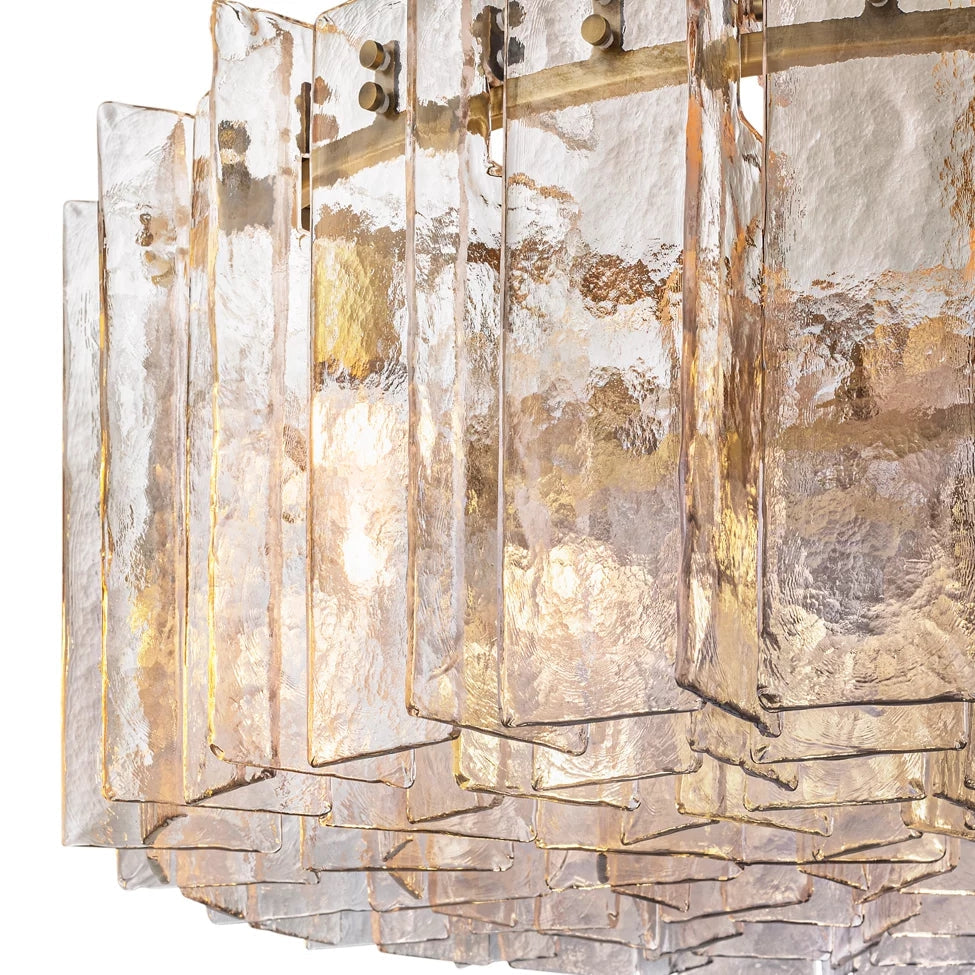 Lattice Module Glass Round Chandelier 48"