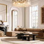 Lattice Module Glass Round Chandelier 37"