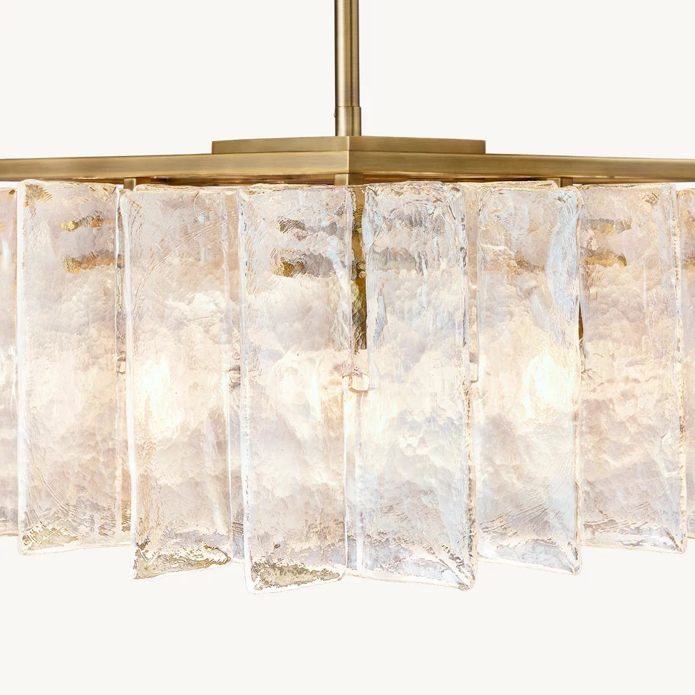 Lattice Module Glass Rectangular Chandelier 49"