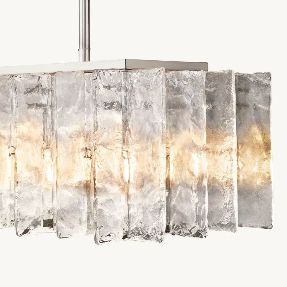 Lattice Module Glass Rectangular Chandelier 49"