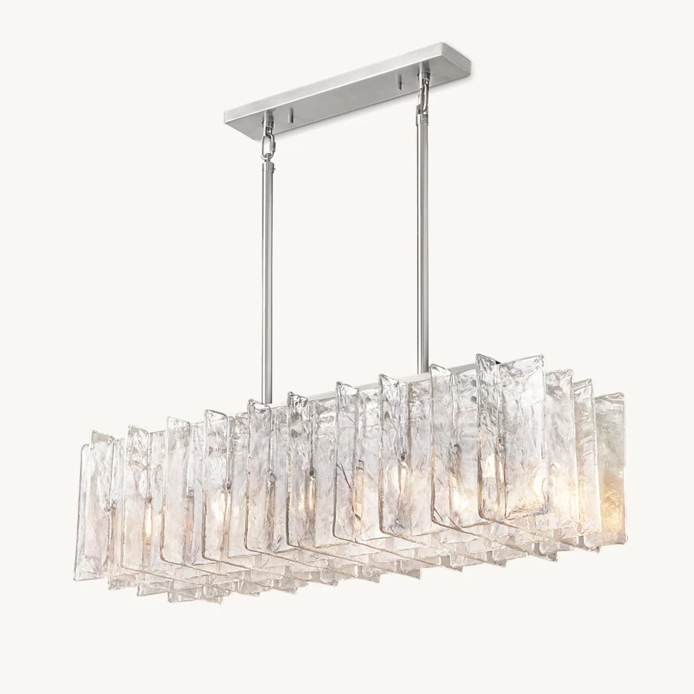 Lattice Module Glass Rectangular Chandelier 49"