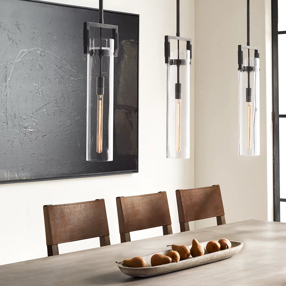 Machinist Glass Cylinder Pendant Light