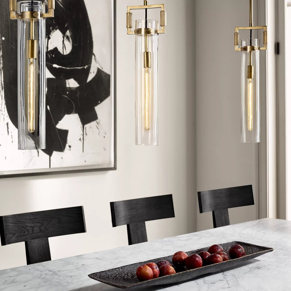 Machinist Glass Cylinder Pendant Light