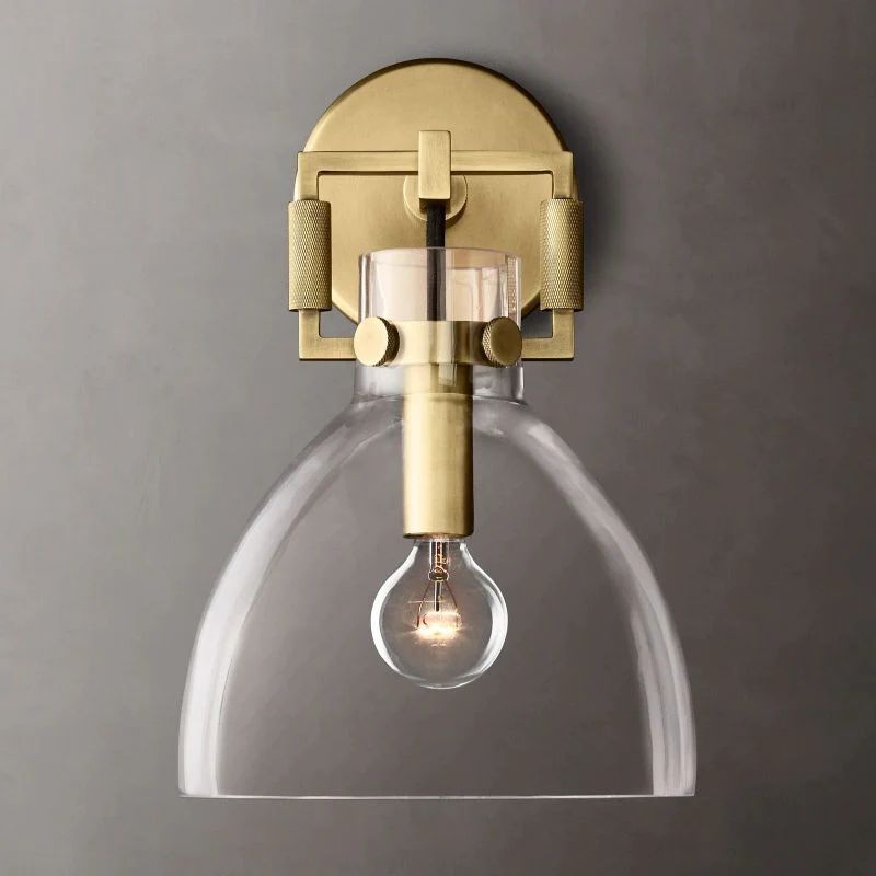 Machinist Glass Cloche Wall Sconce