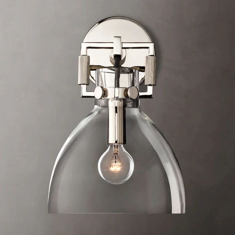 Machinist Glass Cloche Wall Sconce