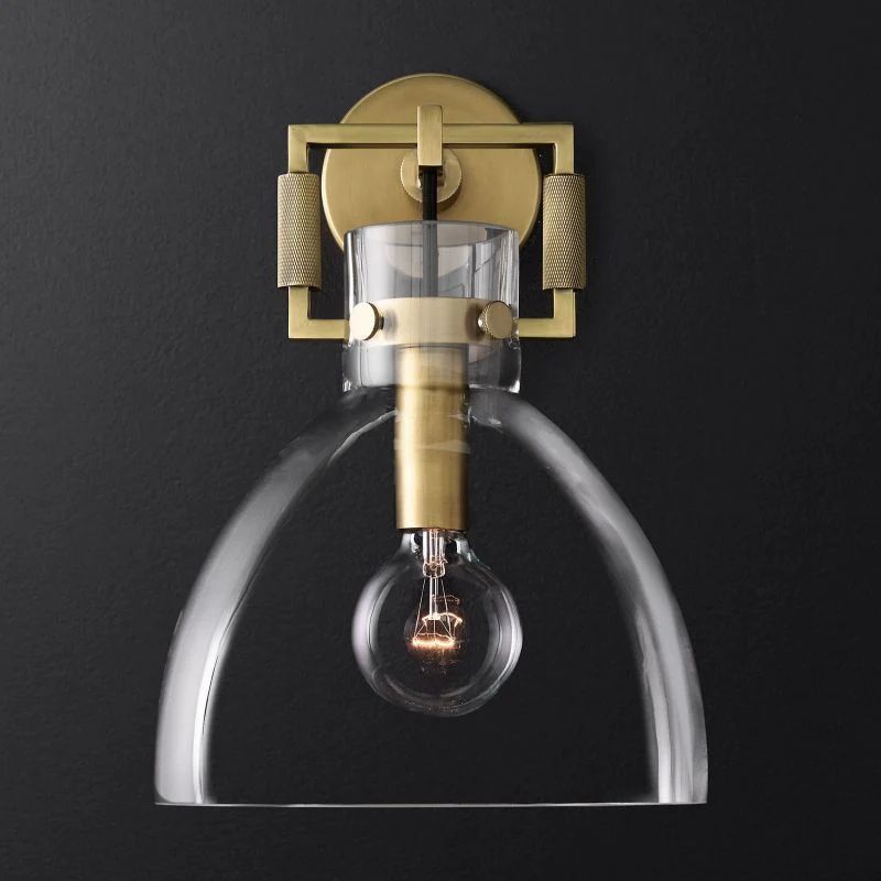 Machinist Glass Cloche Wall Sconce