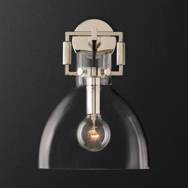 Machinist Glass Cloche Wall Sconce