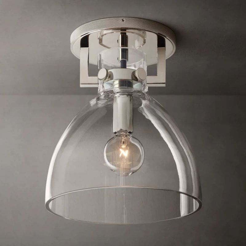Machinist Glass Cloche Flush Mount