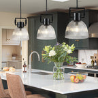 Machinist Prismatic Glass Pendant Light