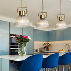 Machinist Prismatic Glass Pendant Light