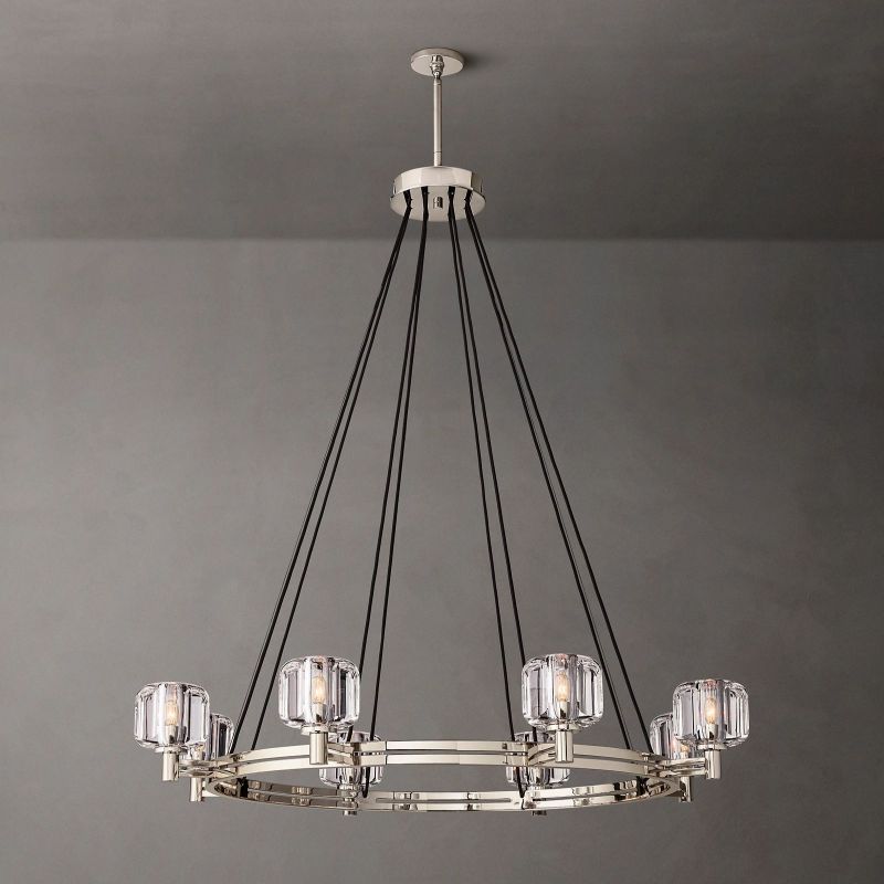 Demaret Sculpted Crystal Round Chandelier 48"