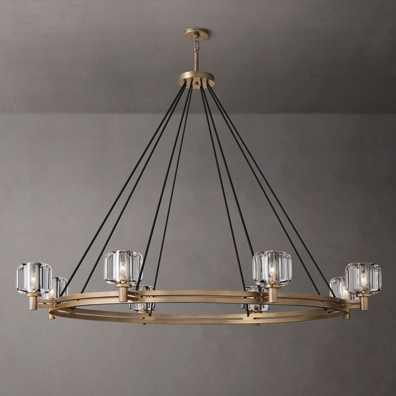 Demaret Sculpted Crystal Round Chandelier 60"