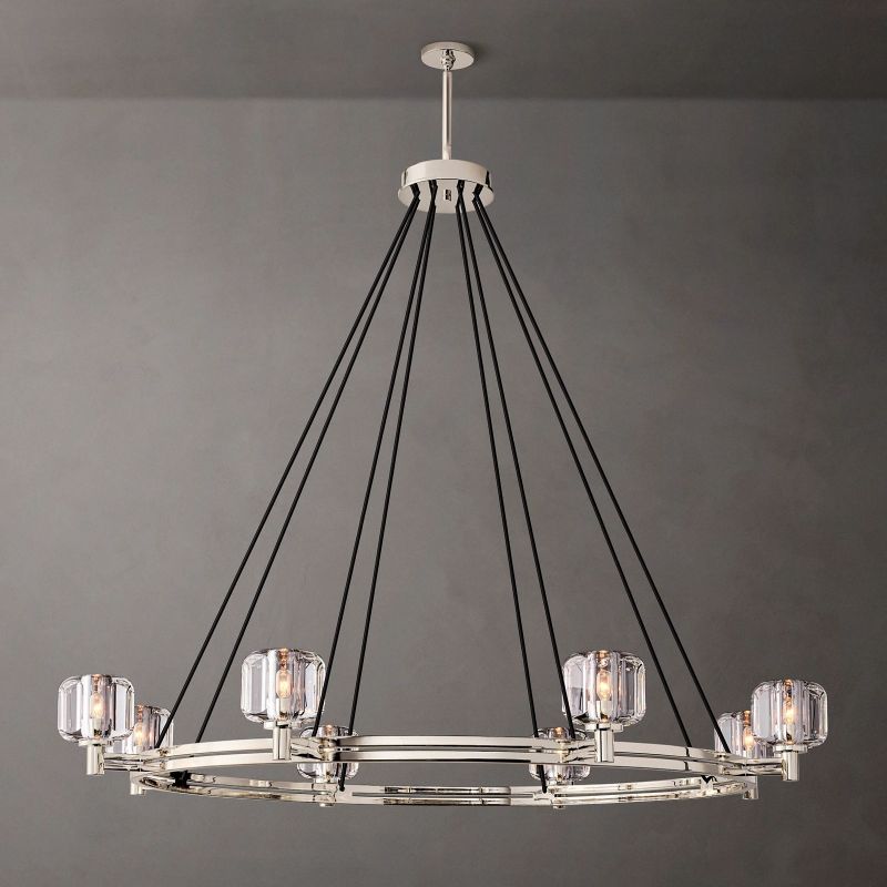 Demaret Sculpted Crystal Round Chandelier 60"