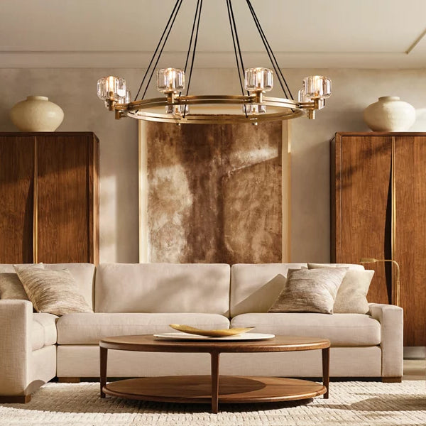 Demaret Sculpted Crystal Round Chandelier 60"