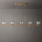 Demaret Sculpted Crystal Linear Chandelier 54"