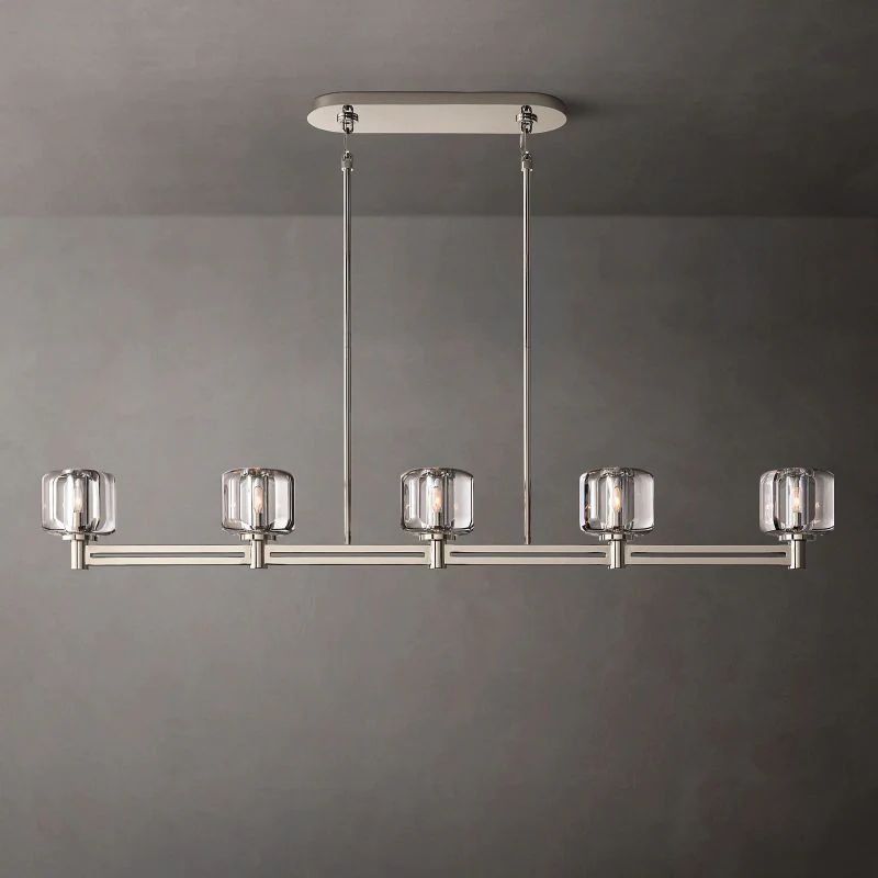 Demaret Sculpted Crystal Linear Chandelier 54"