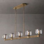 Demaret Sculpted Crystal Linear Chandelier 54"