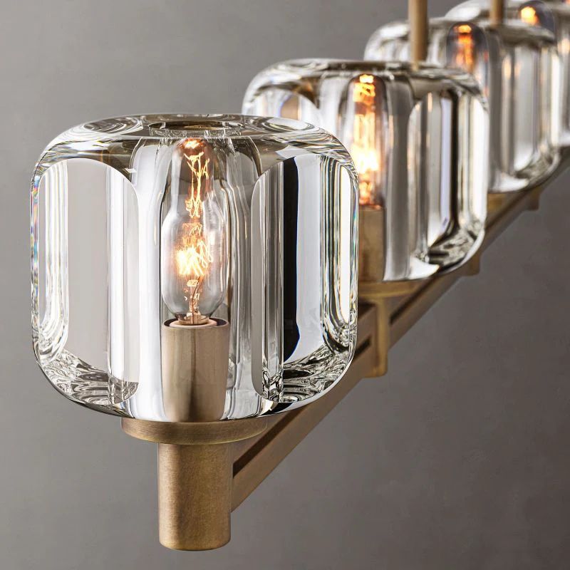 Demaret Sculpted Crystal Linear Chandelier 54"
